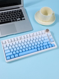 KCPMASTER Original Sky Color Transparent PBT Side-Engraved OEM Gradient Mechanical Keyboard Keycaps 