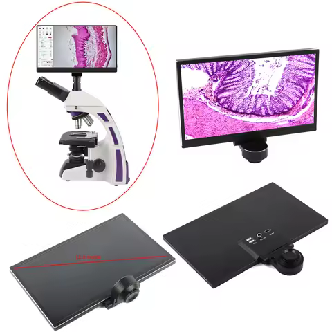 11.6 inch Lab Education Scientific Research Teach Cell Biological Trinocular Microscope LCD Display 