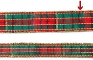 cotta cotta C401 Check Ribbon, 0.6 in x 16 ft (16 mm x 5 m), Red & Green, 0.6 in x 16 ft (1.6 cm x 5