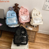 AXIOM Students Backpack, Mesh Large Capacity Transparent Backpack, Casual Korean Style Multi Pocket 