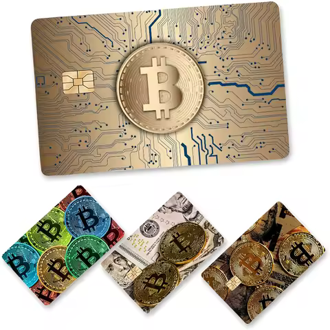 Bitcoin Cartoon Credit Card Skin Stickers for Bank Card Bus Metro Card Sticker Waterproof Women Gift