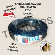 Transparent Audio/ Electrical Cable 2X50 100yard (91.5M)