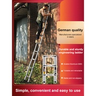 【Lightweight & Heavy Duty】HFH Telescoping Ladder Adjustable 3.8M Aluminum Extension Ladder for Home/