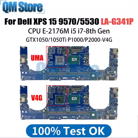 LA-G341P Mainboard For DELL Precision 5530 9570 Laptop Motherboard 0VDJMX E-2176M i5 i7 CPU GTX1050-