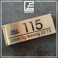 HUMO Stainless Steel House Number Plate Modern Design Metal Nombor Rumah 【Fully Customized】門牌定制