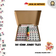 [SG Stock] Jumbo Mahjong 42mm 160 Tiles Singapore Mahjong Tiles Rummy Mahjong Tiles Full Set