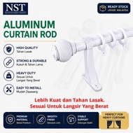 Aluminium Curtain Rod 28mm Heavy Duty | Batang Langsir Aluminium Putih | Curtain Rod Rail 3ft-12ft C