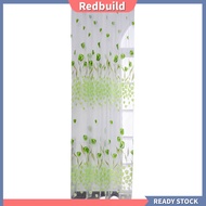 redbuild|  1 Sheet Window Gauze Rod Pocket Design Pastoral Translucent Beautiful Printing Sheer Curtain Home Decoration