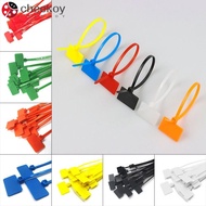 CHEEKOY 100pcs Cable Tag Strapping Tape Tag Labels Markers Mesh Wire Marker Colorful Tag