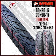 Viva Tayar Tyre FT2000 70/90-17 60/90-17 tayar tube type (FREE TUBE)
