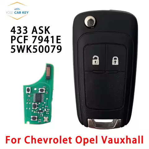 YOSE Remote Flip Car Key 433MHz FCF7941E For Opel Vauxhall Corsa Tourer Cascade E Zafira Mokka Viva 