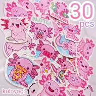 Kawaii Axolotl Stickers 30 pcs pink greeting stickers Axolotl Aesthetic Stickers