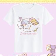 Littletwinstars Gemini Joint Cartoon Related Short Sleeve T-shirt Soft Girl Student Loose Couple Out