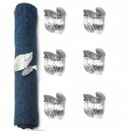 2-24pcs Set Gold-Color Leaf Shape Napkin Rings, Shiny Metal Napkin Rings For Dinner Table Decoration
