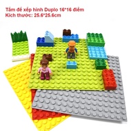 Duplo 16*16 dot large brick puzzle base plate, size 25.6*25.6cm for preschool children 2 3 4 5 years