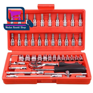 Spanar Sepana Pemutar Skru Screwdriver Soket 46pcs Set Ratchet Socket Spanner Repair Wrench Car Torq