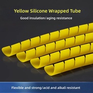 Yellow Silicone Wrapped Tube, Silicone Spiral Tube, Wrapping Tube, Fiber Optic Tube, Threading Tube,