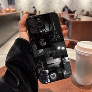 P14ProMax 3D P13 การ์ตูน P11 Black Tower & Rose Painting P12 กันกระแทกXRการ์ตูน 78GES2 เคสโทรศัพท์XS