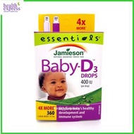 Jamieson - BABY-D 初生嬰兒 維他命 D3 360 滴液 [平行進口] 骨骼關節牙齒健康 此日期前最佳:2026年07月31日