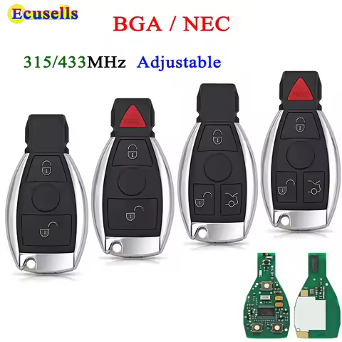 Ecusells 2/3/4 Button Smart Remote Key 315Mhz 433Mhz BGA NEC for MB A B C E S Class W203 W204 W205 W