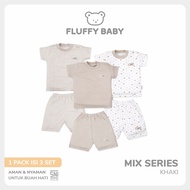 FLUFFY KHAKI 3/4 Short Sleeve T-Shirt (3 Pairs) SOD3X KKI 123