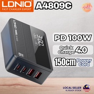 LDNIO Desktop Charger PD 100W Super Fast Charging Desktop Charger Laptop Adapter 150cm Power Cord Ch