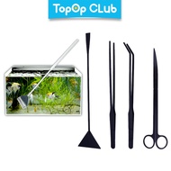 TOPOP Aquarium Glass Fish Tank Stainless Steel Coralline Algae Scraper Blade Aquatic Plant Trimming 
