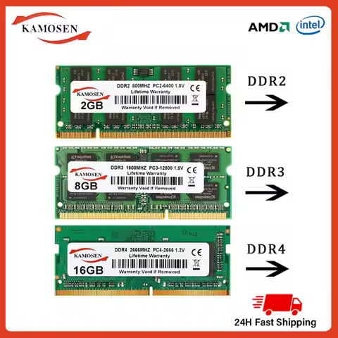 DDR2 DDR3L DDR4 2GB 8GB 4GB 16GB Laptop RAM 1333 1600 2400 2666 3200 204pin So DIMM Laptop Memory DD