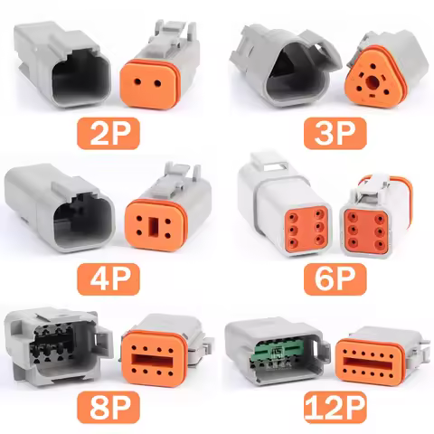 1Set DT Connector 2P/3P/4P/6P/8P 22-16AWG Waterproof Electrical Deutsch Connector Plug Kit DT06-2S D