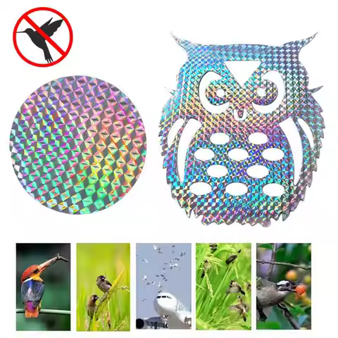 Owl Bird Repeller Tape Reflective Anti Bird Sticker Bird Deterrents Reflective Sticker For Garden Co