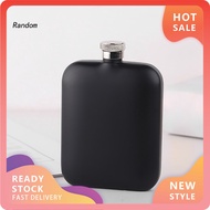 RAN 5 Ounces Liquor Flask Square Leak-proof Portable Stainless Steel Black Pocket Flask for Outdoor