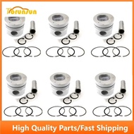 New 6 Sets STD Piston Kit With Ring 1-12111-345-0 Fit For Isuzu 6BF1 Engine 105MM
