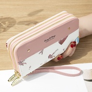 beg dompet perempuan dompet perempuan dompet perempuan cute ❊Ladies Double Zipper Student Rivets Lon