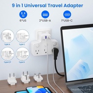European Travel Plug Adapter USB C, International Universal Power Adapter with Type A/C/G/E/F Plug R