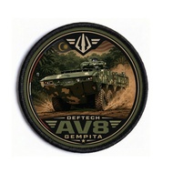 Deftech AV8 Gempita Sublimation Patches - 3" Diameter - Embroidery Border - Velcro, Sew-On, Iron-on