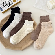 ZXYOUPING Women's white cotton Lolita short socks/Japanese Lace Cotton Socks/Lady Lolita JK Socks/La
