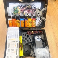 Bộ 1 máy xăm cao cấp Gun White kèm 7 mầu xăm