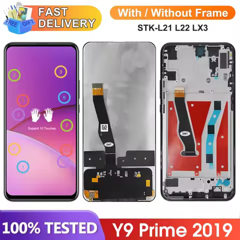 6.59'' P Smart Z Display Screen with Frame, for Huawei Y9 Prime 2019 STK-L21 L22 LX3 LCD Display Tou