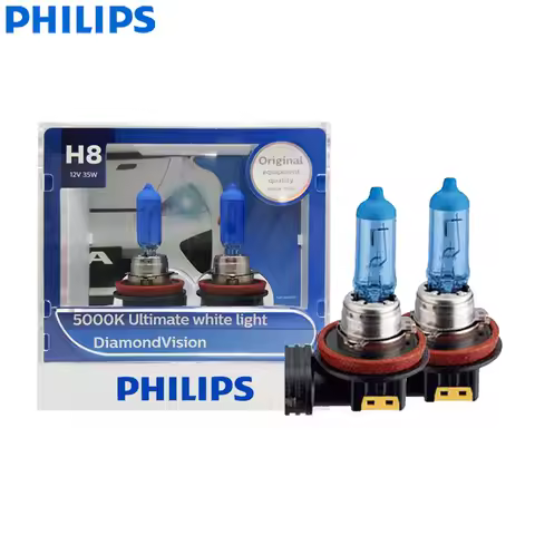 Philips Diamond Vision H8 12V 35W PGJ19-1 12360DVS2 5000K Cool White Light Auto Halogen Headlight Fo