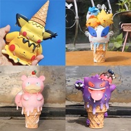 Pokemon Pikachu Figure Slowpoke Gengar Ice Cream Series Action Figures Model Toy Cartoon Animal Collectible Ornament Doll Gift