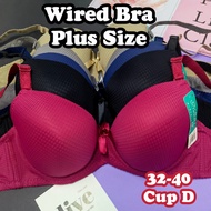 Bra Plus Size Wired Bra 32-40 Bra Cup D Strechable Material Bra Full Cup Baju Dalam Wanita Berdawai