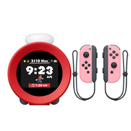 【預購】Nintendo Sound Clock Alarmo 互動式鬧鐘+Switch Joy-Con 控制器 左右手套組 淡雅粉紅
