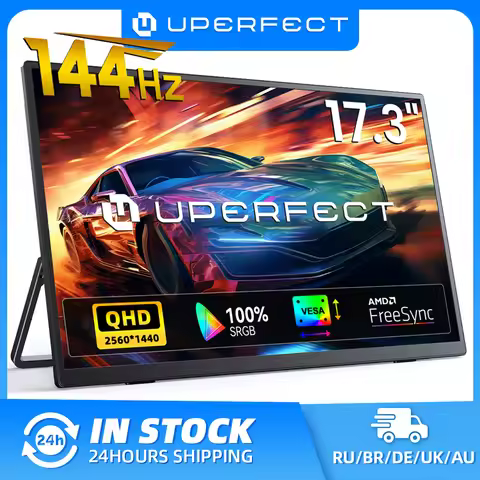 UPERFECT 2K 144Hz Portable Gaming Monitor 17.3 Inch HDR FreeSync HDMI Type C Second Screen For Lapto