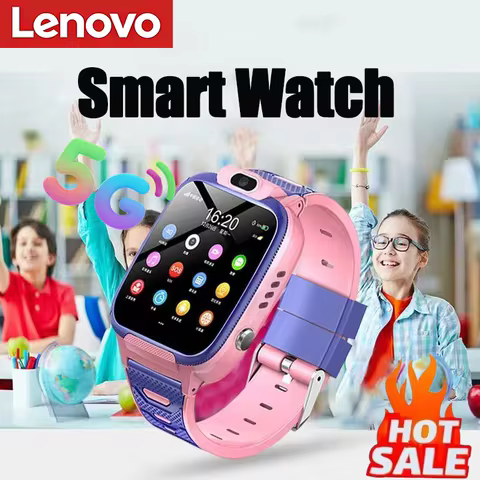 Lenovo 5G GPS Kids Smart Watch Sim Card Call SOS Location Child Smart Watch Camera Waterproof Watch 