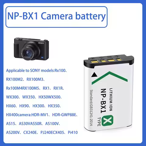NP BX1 Digital battery 1600mAh 3.6V For Sony FDR-X3000R ZV-1 RX100 M7 M6 AS300 HX400 HX60 WX350 AS30
