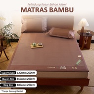 COD - Tikar Lipat Bambu Alami Premium Halus & Adem (FREE TAS) / Karpet Rotan Alas Tidur Lantai Tidak