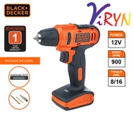 ViRYN BLACK &amp; DECKER 12V Cordless Driver Drill + 13pcs Accessories - LD12SP-B1