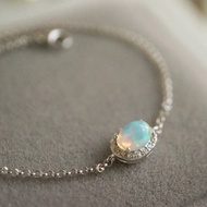 ITS-B104【925銀・寶石・Opal・歐泊・蛋白石】細緻純銀手鍊