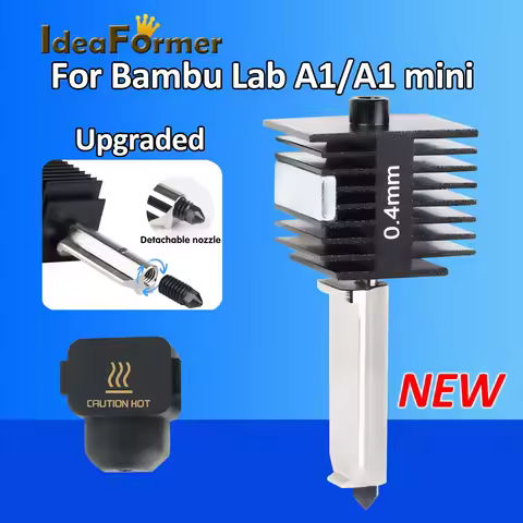 Upgrade For Bamboo Lab A1 mini/A1 Hotend Kit with 0.4mm Hardened steel Nozzle For Lab A1 Replace Hot