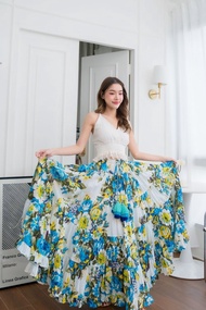 波希米亞風長裙、印度舞孃長裙、夏日度假裙、春季長裙